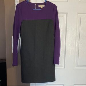 Elegant Michael Kors Purple and Gray Women's Dress